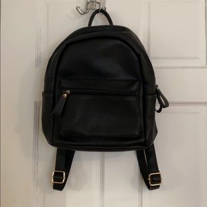 Real Italian Leather Purse Backpack - Black